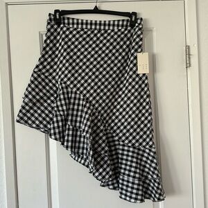 NWT Asymmetrical Gingham Skirt